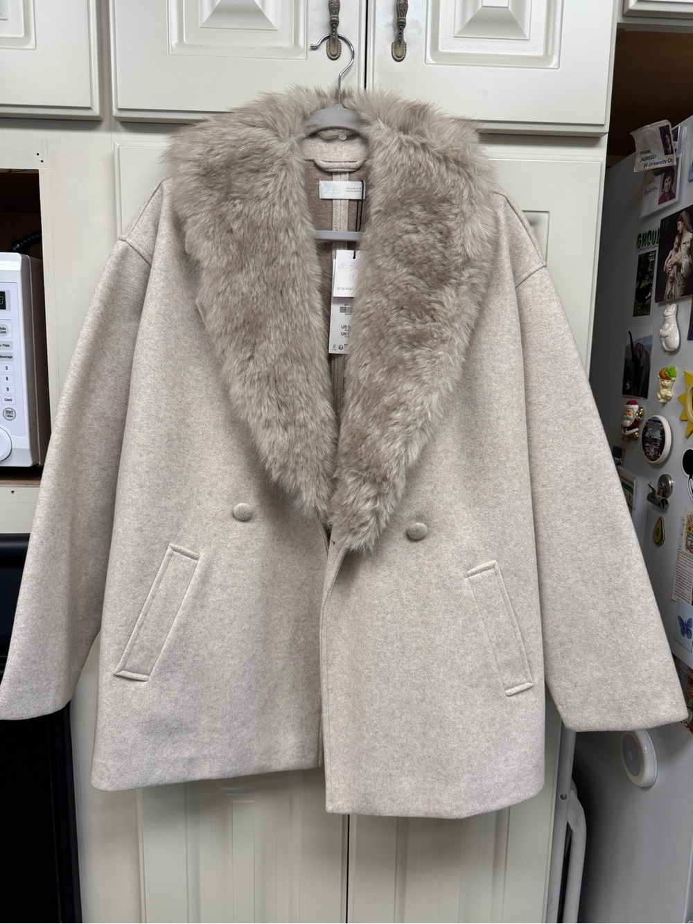 ZARA Faux Fur Collar Coat – Size Medium – NWT